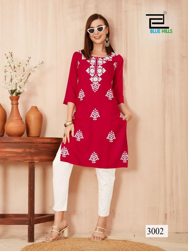 Blue Hills Nawab Vol 3 Rayon Embroidered Kurti Collection